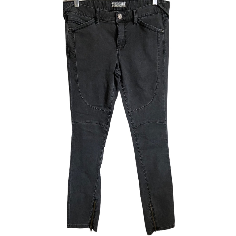 Free People Moto Zip Ankle Skinny Jeans
